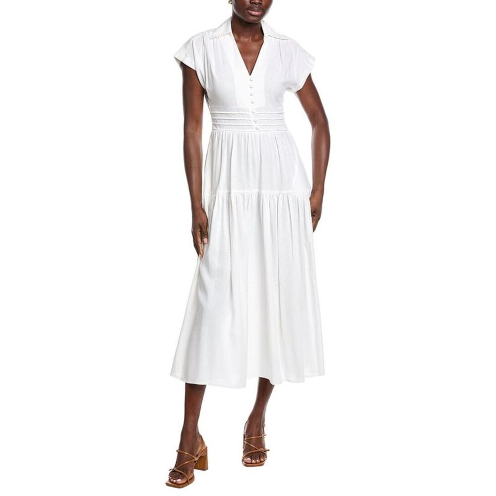 Taylor Womens Dot Dress, White - Picture 1 of 3